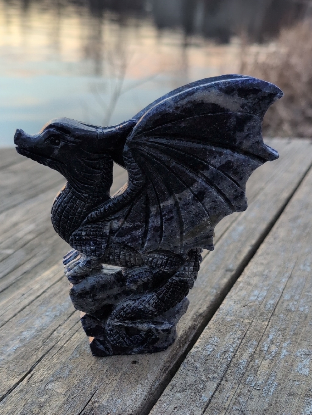 Beautiful Blue Dragon Carving - Sodalite Crystal Stone - Picture 3 of 6